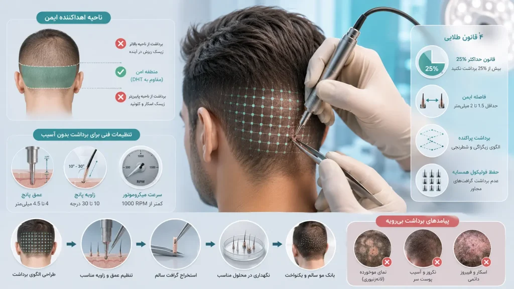 برداشت گرافت بدون آسیب به بانک مو